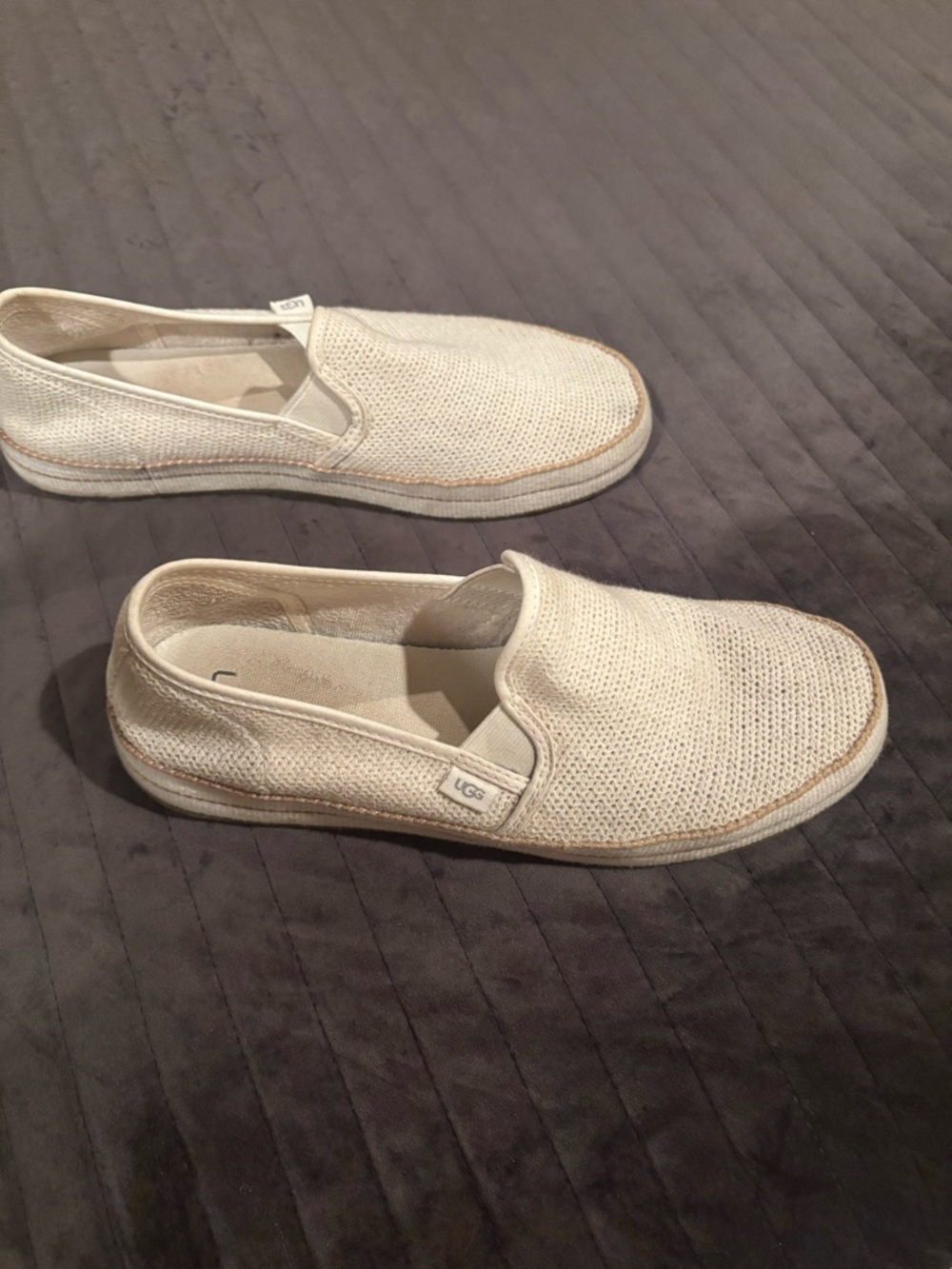UGG Men's Slip-On Knit Loafers in Cream